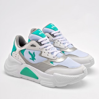 Foto 2 | Foto 2 | American Fire Tenis Urbano Para Mujer Blanco Plata Verde