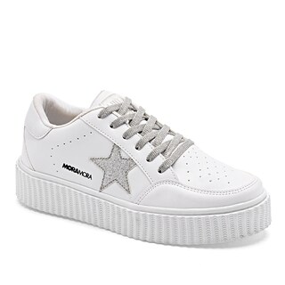 Foto 1 | Foto 1 | Tenis Urbanos Moramora Blanco y Plata para Mujer