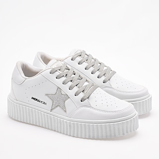 Foto 2 | Foto 2 | Tenis Urbanos Moramora Blanco y Plata para Mujer