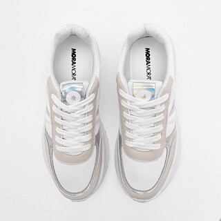Foto 3 | Foto 3 | Moramora Tenis Urbano Para Mujer Blanco Late Plata Cod.132628