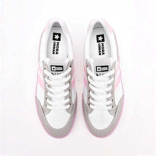 Foto 3 | Foto 3 | Mora Urban Tenis Urbano Para Mujer Blanco Gris Rosa Cod.133388