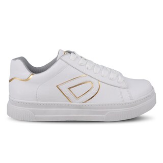 Foto 2 | Foto 2 | Tenis Sneaker Dominiq 2302 Color Blanco/oro Para Mujer
