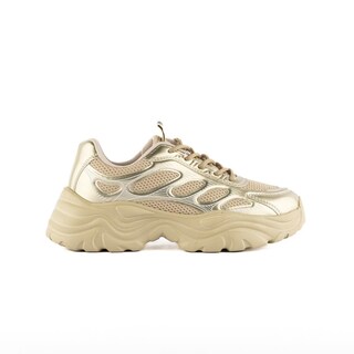 Foto 1 | Foto 1 | Tenis Sneaker Moda Brillo Plataforma 5cm Para Mujer Walki Dulce Dorado