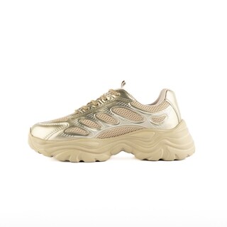 Foto 2 | Foto 2 | Tenis Sneaker Moda Brillo Plataforma 5cm Para Mujer Walki Dulce Dorado