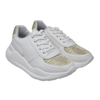 Foto 1 | Foto 1 | Teni Casual De Plataforma L14 Blanco Dorado Para Mujer