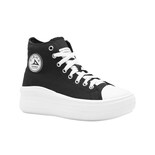 Tenis Para Mujer Pirma  Plataforma Chunky Lona Color Negro Negro