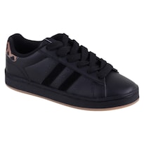 Tenis Con Cordones Exterior Piel Vegana Color Negro Para Mujer De Rbcollection