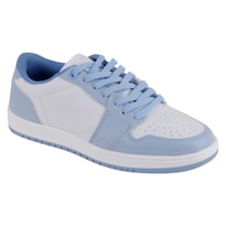 Tenis Con Cordones Exterior Piel Vegana Color Azul Para Mujer De Rbcollection