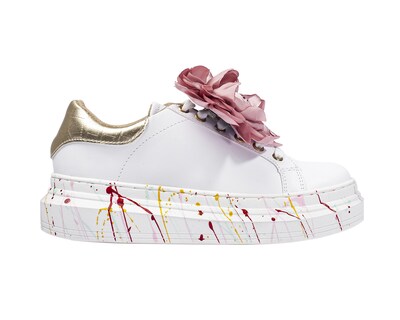 Foto 2 | Foto 2 | Tenis De Dama A Ángelozano De Piel Sintética  Tenis Flor  Color Blanco