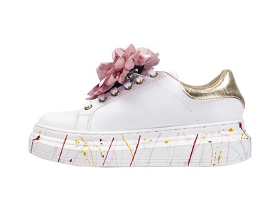 Foto 3 | Foto 3 | Tenis De Dama A Ángelozano De Piel Sintética  Tenis Flor  Color Blanco