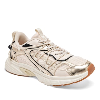 Foto 1 | Foto 1 | Clasben Tenis Urbano Para Mujer Beige Oro Negro