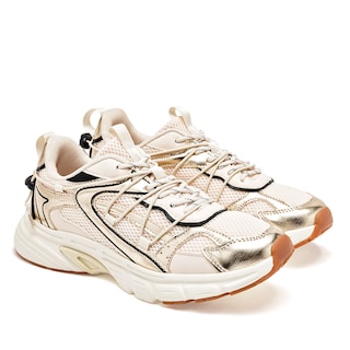 Foto 2 | Foto 2 | Clasben Tenis Urbano Para Mujer Beige Oro Negro