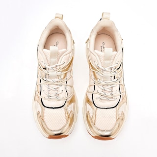Foto 3 | Foto 3 | Clasben Tenis Urbano Para Mujer Beige Oro Negro