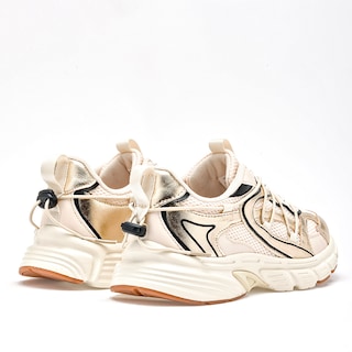 Foto 5 | Foto 5 | Clasben Tenis Urbano Para Mujer Beige Oro Negro