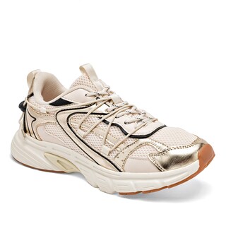 Foto 1 | Foto 1 | Clasben Tenis Urbano Para Mujer Beige Oro Negro