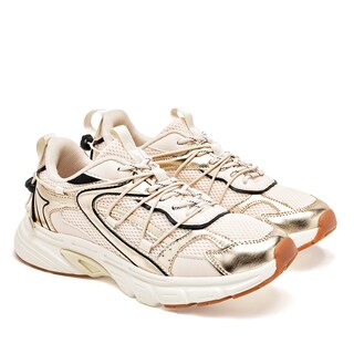 Foto 2 | Foto 2 | Clasben Tenis Urbano Para Mujer Beige Oro Negro