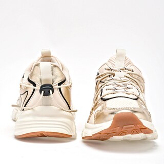 Foto 4 | Foto 4 | Clasben Tenis Urbano Para Mujer Beige Oro Negro