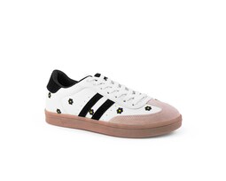 Tenis Color Blanco Flores Material Sintético