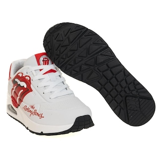 Foto 6 | Foto 6 | Tenis Skechers Uno Rolling Stones Blancos para Mujer