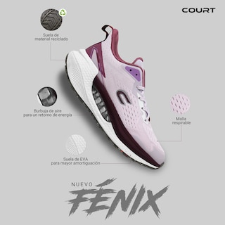 Foto 7 | Foto 7 | Tenis Cómodos Court Fénix Rosas para Uso Diario de Mujer