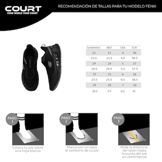 Foto 8 | Foto 8 | Tenis Cómodos Court Fénix Negros para Uso Diario de Mujer