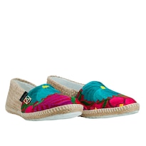 Alpargata A Ángelozano De Piso Con Telar Artesanal Color Rojo