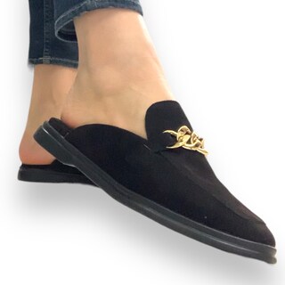 Foto 4 | Foto 4 | Flats Mules Prisco David Serrano, 541PRINGRO, Color Negro Con Cadena