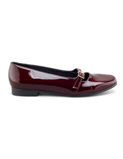 Foto 2 | Foto 2 | Flat De Charol Vino Con Correa Ajustable Para Mujer