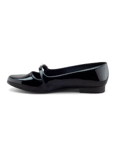 Foto 4 | Foto 4 | Flat De Charol Negro Con Correa Ajustable Para Mujer