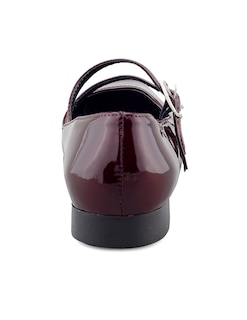 Foto 3 | Foto 3 | Flat De Charol Vino Con Doble Correa Ajustable Para Mujer