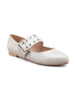 Foto 1 | Foto 1 | Flat De Charol Crema Con Hebilla Para Mujer - Diseño Moderno Y Sofisticado