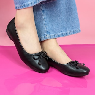 Foto 1 | Foto 1 | Flats Clásicas Exterior Piel Vegana Color Negro Para Mujer De Rbbasics