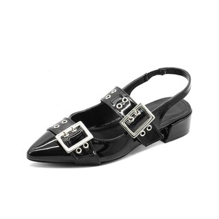 Foto 4 | Foto 4 | Flats Balerina Elegante Para Dama Oficina Charol Negro Negro