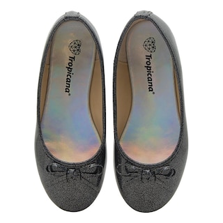 Foto 6 | Foto 6 | Zapatilla Balerina Para Niña Brillos Tornasol Antiderrapante Negro