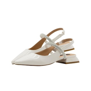 Foto 6 | Foto 6 | Flat Balerina Salamandra Color Charol Blanco Oficina Formal Gris