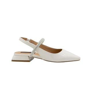 Foto 3 | Foto 3 | Flat Balerina Salamandra Color Charol Blanco Oficina Formal Gris