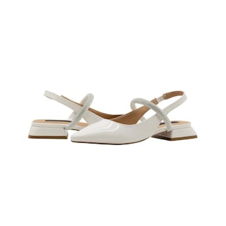 Foto 5 | Foto 5 | Flat Balerina Salamandra Color Charol Blanco Oficina Formal Gris