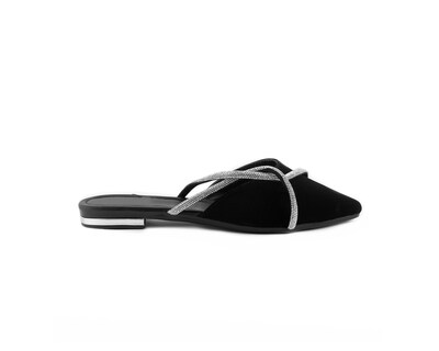 Foto 2 | Foto 2 | Flats Color Negro Brillos Material Sintético