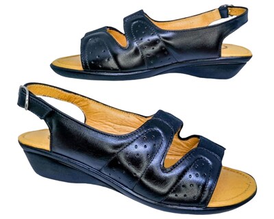 Foto 4 | Foto 4 | Sandalias Enco Footwear de Piel Soft Comfort Negras para Mujer