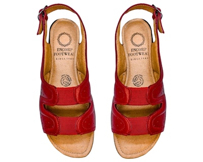 Foto 7 | Foto 7 | Sandalias Enco Footwear de Piel Soft Comfort Rojas para Mujer