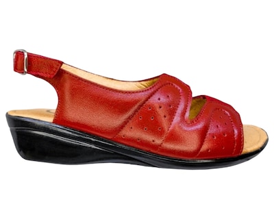 Foto 8 | Foto 8 | Sandalias Enco Footwear de Piel Soft Comfort Rojas para Mujer