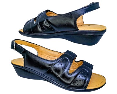 Foto 2 | Foto 2 | Sandalias Enco Footwear de Piel Soft Comfort Negras para Mujer