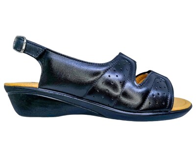 Foto 8 | Foto 8 | Sandalias Enco Footwear de Piel Soft Comfort Negras para Mujer