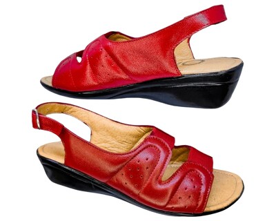 Foto 4 | Foto 4 | Sandalias Enco Footwear de Piel Soft Comfort Rojas para Mujer
