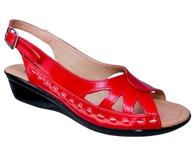 Foto 1 | Foto 1 | Sandalias Enco Footwear Rojas de Piel para Mujer