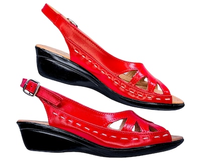 Foto 2 | Foto 2 | Sandalias Enco Footwear Rojas de Piel para Mujer