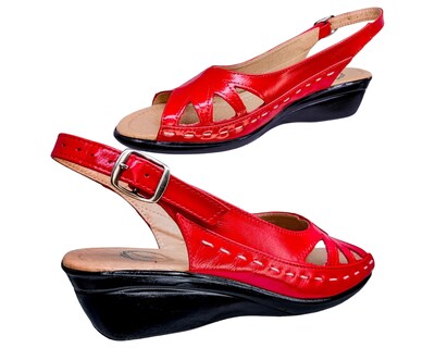 Foto 3 | Foto 3 | Sandalias Enco Footwear Rojas de Piel para Mujer