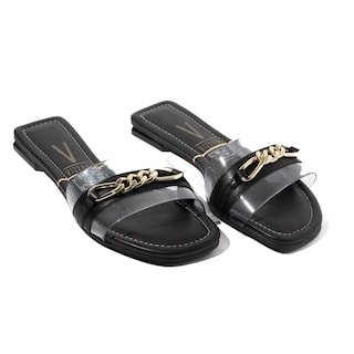 Foto 5 | Foto 5 | Sandalias Flat Vizzano Selma Cadena Negras para Mujer