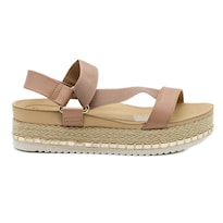 Sandalia Plataforma Plana Beira Rio Beige para Mujer