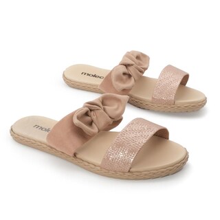 Foto 5 | Foto 5 | Sandalia Flat Moleca Dominica Dúo Beige para Mujer